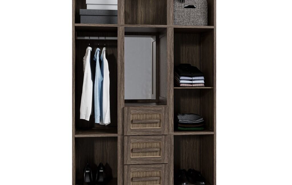 Guarda-Roupa Solteiro Pará 7 Portas 3 Gavetas 4 Prateleiras com Espelho Imbuia Natural – Rodmóveis por R$ 1295,54 (Original R$ 2672,89)